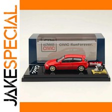 JakeSpecial – Voiture Miniature 1/64 Scale Red Honda Civic EG6 Model with Eng...