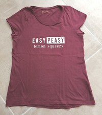 T.shirt fille 16 ans GEMO manches courtes couleur prune