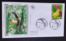 Enveloppe Premier Jour 2005 Série Fleurs Orchidées N° 3764 FDC Paris Soie