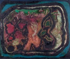 Henry Maurice D'Anty, artiste français. Huile sur toile. Composition abstraite.