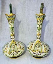 VASE AIGUIERE MAJOLICA RENAISSANCE REVIVAL MIDDLE MOYEN AGE ANGE ITALIE 19EME