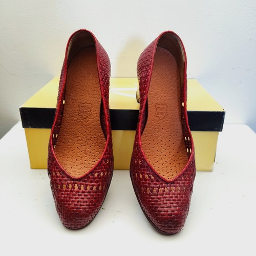 Escarpins cuir tressé - cuir,