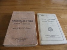 2 LIVRES ANCIENS 1937/1956-MANUEL FONCTIONNAIRE EN TENUE + SERVICE INTÉRIEUR