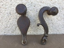 2 anciennes poignées d'espagnolettes / A détourner / Fer forgé / Quincaillerie