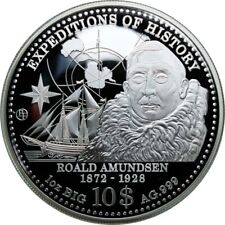 10 Dollars 2013 Iles Cook Roald Amundseen 1 oz Argent Silver BE PROOF UNC