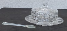 Petit sucrier ou confiturier ancien en verre moulé