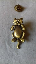 Pins Pin's broche épinglette chat métal doré