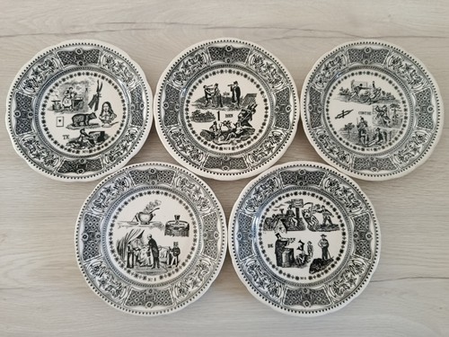 Assiettes rebus vintage gien - rebus,