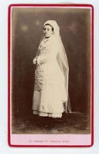 PHOTO CDV, une communiante en robe blanche par Perrot & Tochon à Chambéry