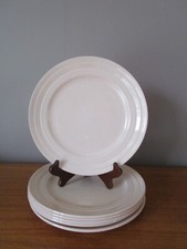 6 ASSIETTES PLATES ROSES ART DECO CERANORD  SAINT AMAND FAIENCE FINE FRANCE