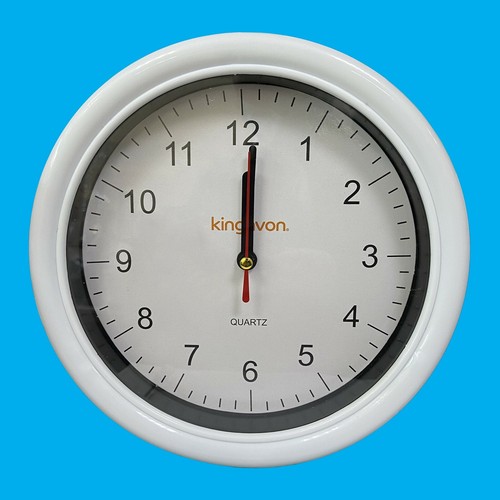 20cm rond blanc - 1x, horloge