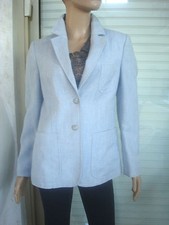 VESTE BLASER TAILLEUR COUTURE CHIC GRIS BLEUE T 38/40 NEUVE 