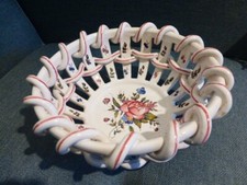 MALICORNE EMILE TESSIER CORBEILLE TRESSEE FLEURIE AJOUREE