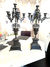 paire de chandeliers candélabre en bronze XIX SIECLE, flambeau pendule Napoléon