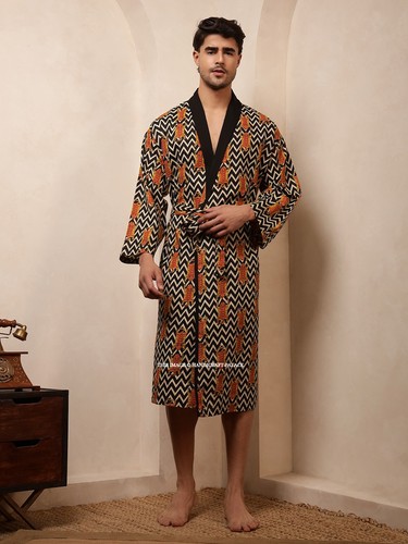 Indien coton kimono peignoir - indien,