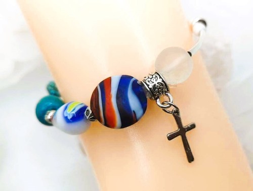 Bracelet bleu turquoise - bleu,