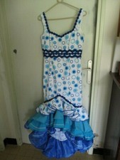 ROBE FLAMENCO DE CRÉATEUR+FLEUR ASSORTIE MODÈLE UNIQUE TAILLE 38/40 ÉTAT PARFAIT