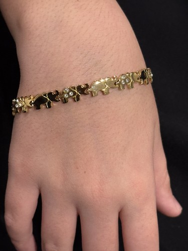 Gold tone elephant - elephant, link