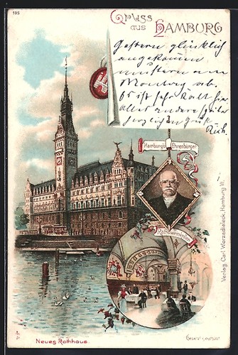 Lithographie hambourg cave - hambourg,,