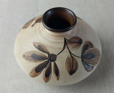 Ancien vase en terre cuite, peint main, Allemagne