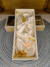 Pipe à cognac en verre de bohème soufflé à la bouche bicolore dans sa boite.