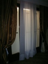 voilage store tergal et lin 80x248cm ourlet Cornely 27cm monté s/ruflette