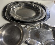 Lot De 6 Plats Inox Vintage