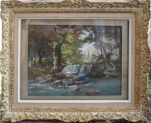 Tableau gouache romantique - tableau,