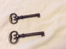 Lot 2 Ancienne Clef Meuble Porte Tiroir Vintage Clé.L:7,1cmEncastrable4,2cmD6mm