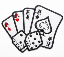 Ecusson Patch Cartes et Dès - As de Pic Lucky Rock'n'Roll Rockabilly Biker Poker