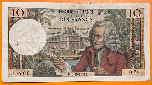 Francs voltaire 10 1973 - francs, 10/10/1973