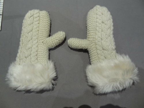 Moufles doublées écrues - doublées,, en