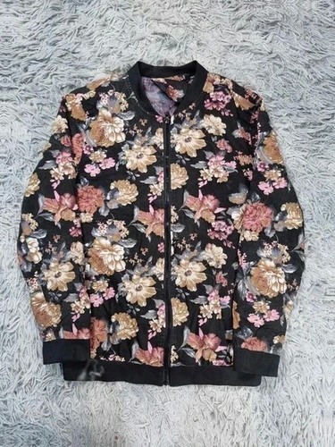 Veste bomber satin florale