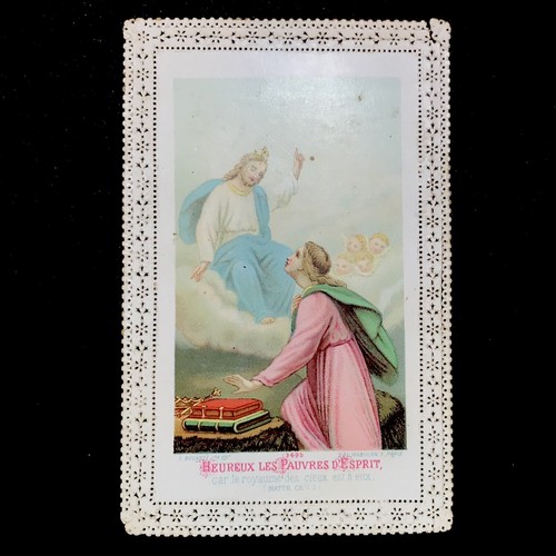 Ancienne image pieuse dentelle - image,