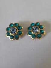 Ancienne Boucles D Oreilles Clips Bijoux Couture Signé Taratata Paris 