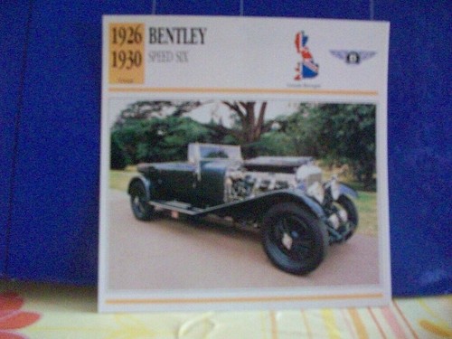 Carte fiche auto bentley - carte, speed
