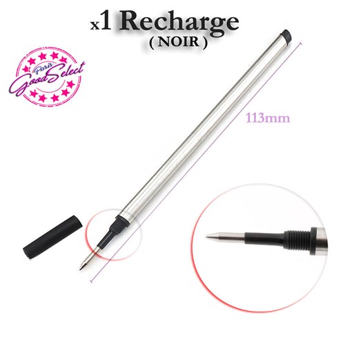 Recharge noire 3cm stylo - noire, 11,3cm