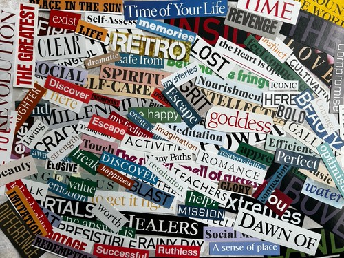100 hand cut words - hand-cut, phrases