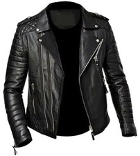 Veste de moto motard noire en
