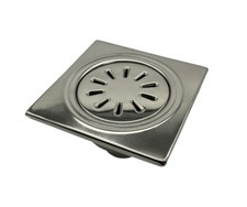 Siphon de sol en acier inoxydable  jardin terrasse douche salle bains 150x150mm