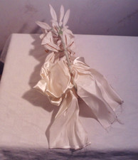 Bouquet de mariée ancien Fleurs d’oranger Boutons cire  & RUBAN EN  SOIE