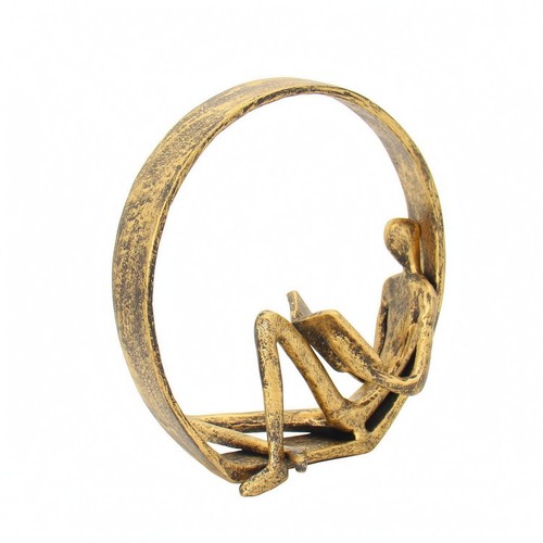 Statuette lecteur assis aspect - assis,