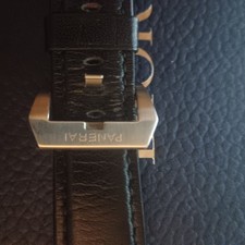 OFFICINE PANERAI Bracelet En Cuir Noir 24MM Avec Sa  Boucle 