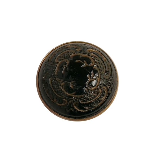 Bouton ancien métal verre - bouton,