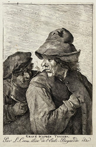 Deux agriculteurs gravure - deux,