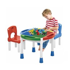 Avizar Table de Construction avec Chaises pour Enfant Tableau Réversible et Bacs