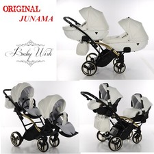 JUNAMA Individuel Duo Slim V2 Double Landau 3in1 Gondole+Poussette +Siège Auto