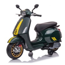Moto Électrique Enfants Piaggio VESPA SPRINT 12V Avec Lumières À LED & Sons Vert