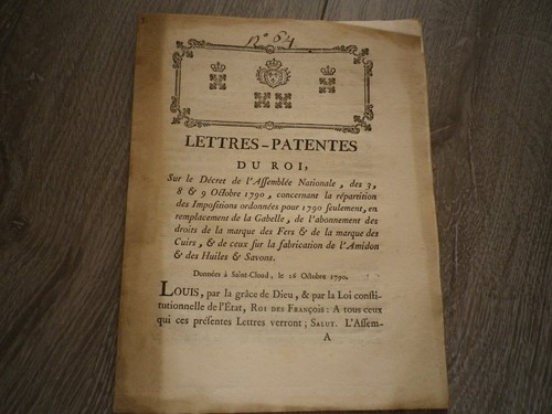 1790 lettres patentes - patentes, louis