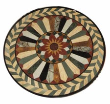 30 " Marbre Pietra Dura Rond Table Top Marqueterie Incrustation Travail Main